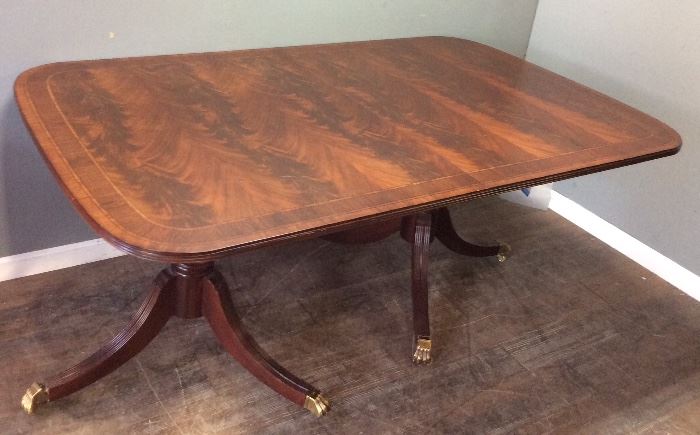 VINTAGE BURL WOOD DINING TABLE