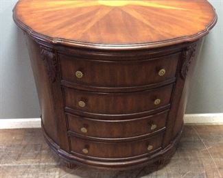 4 DRAWER HALF MOON ACCENT TABLE