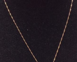 10K GOLD CHAIN WITH GLASS STONE