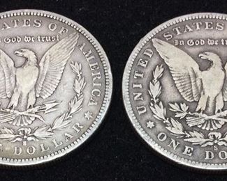 (2) MORGAN SILVER DOLLARS, 1879 & 1900