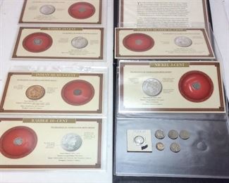 U.S COINS OF 19TH CENTURY, 3 CENT, V NICKEL, MERCURY DIME, COINS