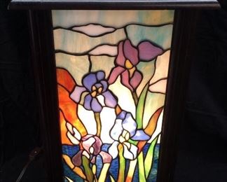 STAIN GLASS STYLE LAMP PLANT STAND