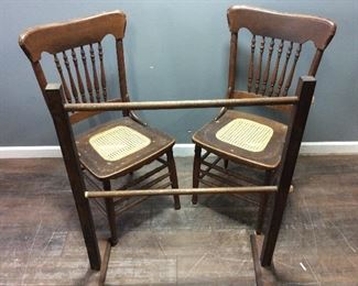 2 CHAIRS AND RACK