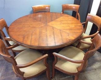 CENTURY FURNITURE, HICKORY, NC DINING TABLE WITH 6 CHAIRS