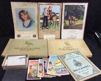 VINTAGE MAPS, LETTERS AND CALENDARS