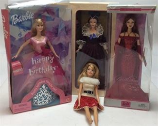 LARGE COLLECTIBLE BARBIES, IN ORIGINAL BOXES, BIRTHSTONE, VALENTINE, ANNIVERSARY, HOLIDAY AND CELEBRATION, SPECIAL EDITION