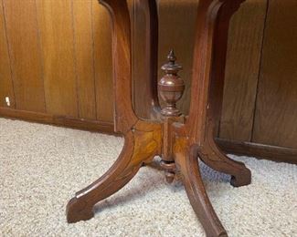 Antique Marble Top Table and Wood Base