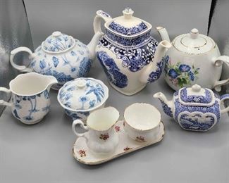 Collection of Teapots and Sugar and Creamers