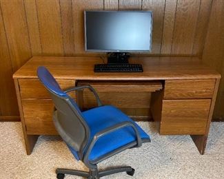 Desk and Monitor