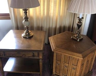 Drexel End Tables with Stiffel Lamps