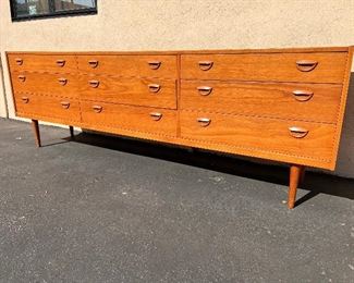 Kai Kristiansen teak 9 drawer dresser