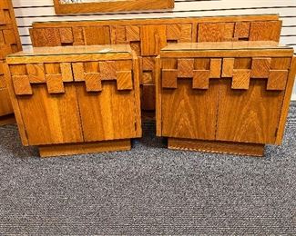 Lane Staccato Brutalist nightstands pair