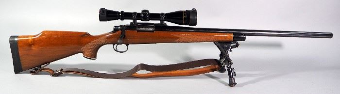 Remington 700 BDL V .308 WIN Bolt Action Rifle SN# C6499519, With Leupold Vari-X II 4x12 Scope, Leather Sling And Bipod
