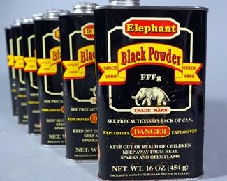 Elephant FFFg Black Powder, 16 oz Cans, Qty 6 Cans, Local Pickup Only
