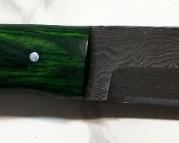 Custom Damascus Steel Fixed Blade Knife, 4.25" Blade, In Tooled Leather Sheath
