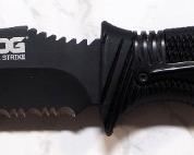 SOG Seal Strike Fixed Blade Knife In Hard Plastic Sheath And Ka-Bar Fixed Blade Knife In Leather Sheath
