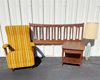 Vintage chair, headboard, etc.