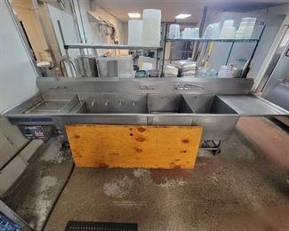 3 Comp. Stainless Steel Pot Sink / Pre Sprayer 