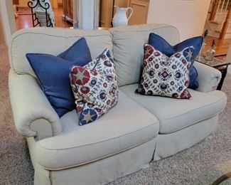 Two cushion couch. 32" high x 60" wide x 38" deep.