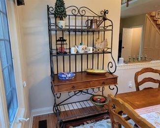 Bakers rack. 79" high x 44" wide x 21" deep