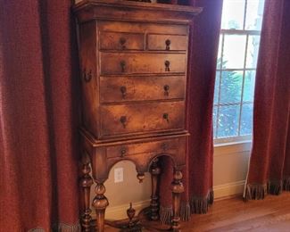 High-boy dresser with open bottom. 60" high x 26" wide x 16.5" deep