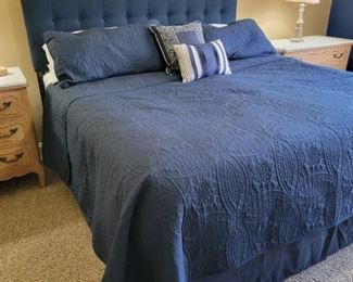king bed headboard: 53"h x 75"w, bedding not for sale