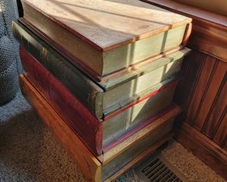 "Books" side table. 21" high x 20" wide x 14" deep.