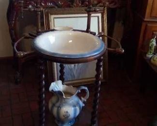 Antique Washstand with Mirror