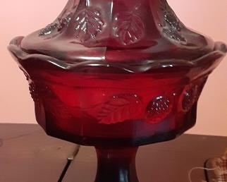 Cranberry red candy dish