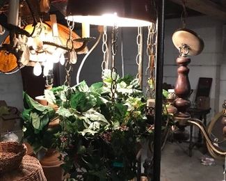 Mid century light with attached planter