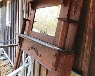 You must see this in person. Beautiful antique wood mantle