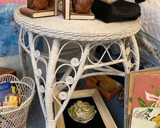 Vintage white wicker table