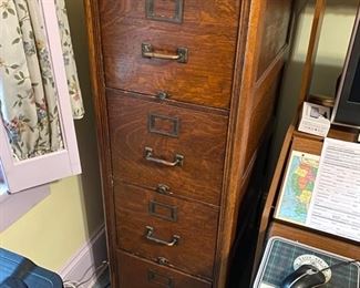 Antique Oak Filing Cabinet