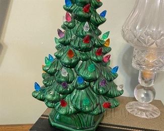 Vintage Lighted Porcelain Christmas Tree