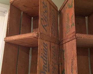 Old wooden advertising crates