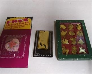 Small Christmas Ornaments, Bookmark and Pin
