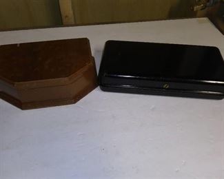 Metal Lock Box (no key) and Jewelry Box