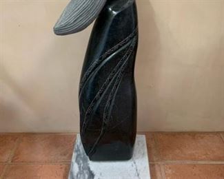 Barrett Bailey black granite sculpture, 32"