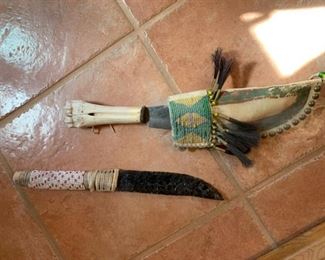 Native American beaded knives