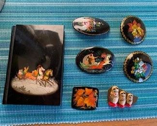 More vintage Russian lacquer items