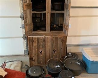 Cactus cupboard and lots of cast iron - Griswold and more