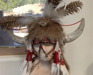 Native American headdress with horns