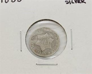 2c - 1853 Silver 3 cent