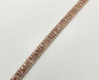 3z - 18K Rose Gold white & pink color diamond bracelet Appraised $108,000 7" length 17.65 ct white, very light pink & fancy pink diamonds