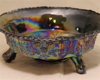 
4 - Carnival Glass Butterfly & Berry Bowl