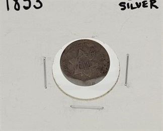 6c - 1853 Silver 3 cent