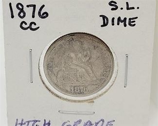 7c - 1876 Carson City High Grade S.L. Dime