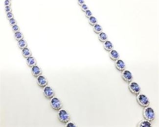 10z - 14K gold Tanzanite & diamond necklace Appraised $48,275 32.27 cts natural Tanzanites 7.56 cts diamonds 17 1/4" length
