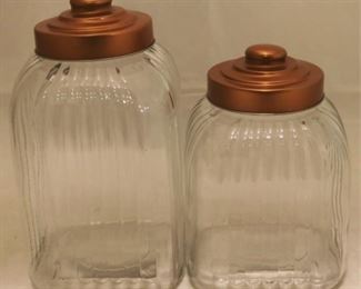 
11 - Pair of Matching Glass Jars 12" and 10" tall
