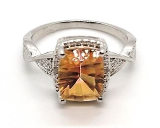 
11a - 2.49 Ct Aziotic Gemstone & Diamond Sterling Ring Size 8